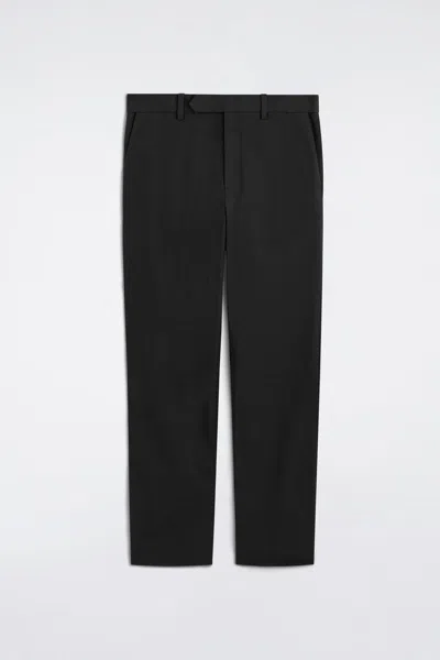 Cos Cotton-blend Slim-fit Straight-leg Pants In Black