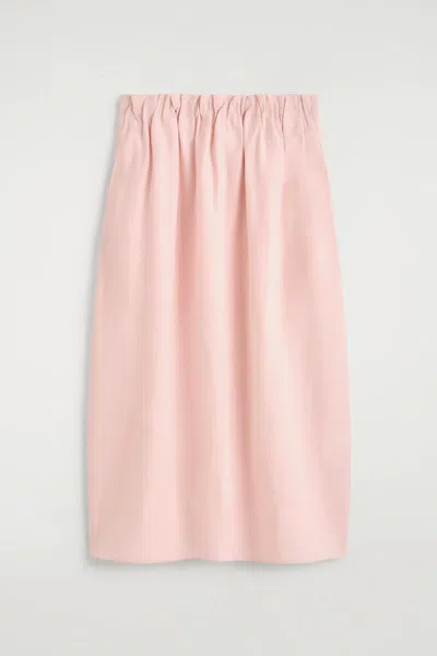 Cos Jupe Midi Ballon En Coton Et Lin In Pink