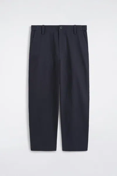 Cos Cotton-twill Relaxed-fit Straight-leg Trousers In Blue In Bleu