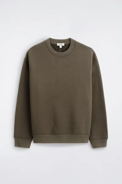 Cos Cotton-wool Jersey Sweatshirt In Brown
