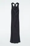 Cos Cowl-neck Maxi Dress In Blue