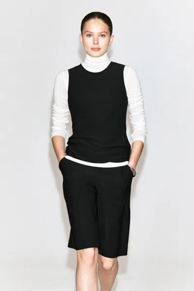 Cos Crepe Tank Top In Black