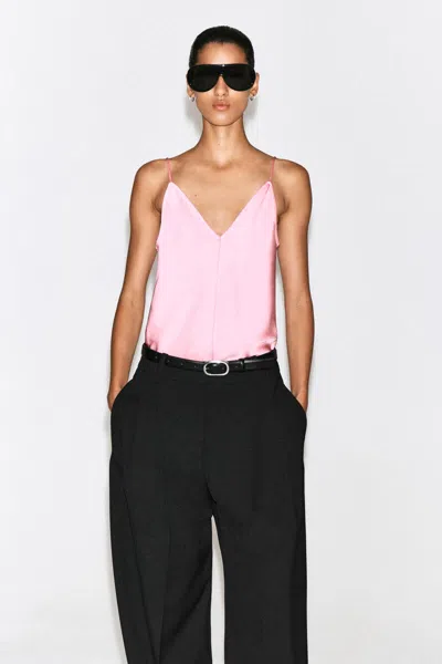 Cos Crepe V-neck Cami Top In Rose