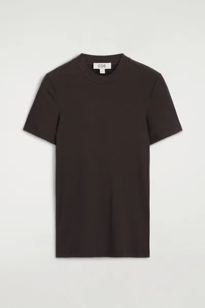 Cos Crepe-jersey T-shirt In Brown
