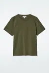 Cos Crew-neck Cotton T-shirt In Green