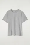 Cos Crew-neck Cotton T-shirt In Grey