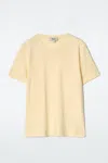 Cos Crew-neck Cotton T-shirt In Yellow