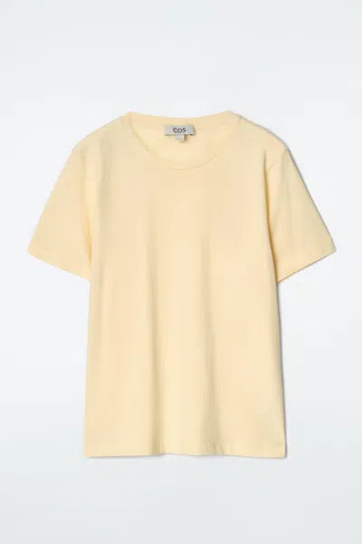 Cos Crew-neck Cotton T-shirt In Yellow