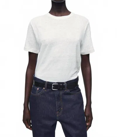 Cos Crew Neck Linen T-shirt In White