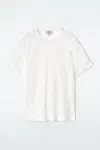 Cos Crew-neck Linen T-shirt In White