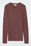 Cos Crew-neck Merino Wool Top In Beige