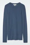 Cos Crew-neck Merino Wool Top In Blue