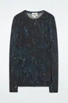 Cos Crew-neck Merino Wool Top In Blue
