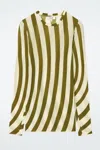 Cos Crew-neck Merino Wool Top In Green