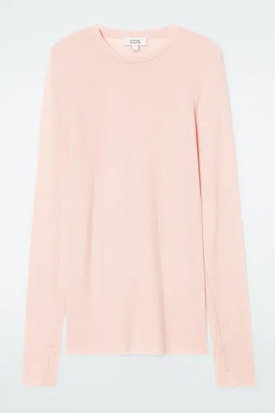 Cos Crew-neck Merino Wool Top In Orange
