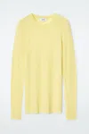 Cos Crew-neck Merino Wool Top In Yellow