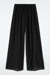 Cos Crinkled Cotton Beach Pants In Black