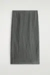 Cos Crinkled-satin Pencil Skirt In Gray