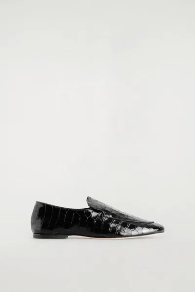 Cos Mocassini In Pelle Effetto Coccodrillo In Nero