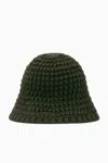 Cos Crochet Bucket Hat In Green