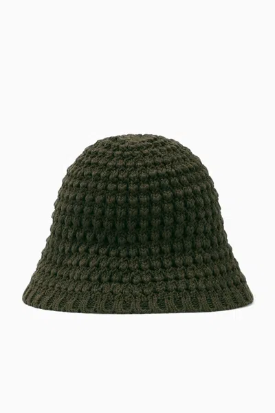 Cos Crochet Bucket Hat In Green