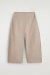 Cos Cropped Barrel-leg Cotton Pants In Pink