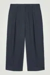 Cos Cropped Barrel-leg Trousers In Blue