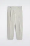 Cos Cropped Cotton Straight-leg Trousers In Gray In Gray
