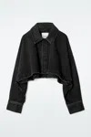 Cos Cropped Denim Jacket In Black