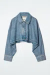 Cos Cropped Denim Jacket In Blue