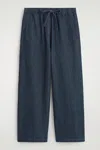 Cos Pantalon Court Large En Denim In Blue