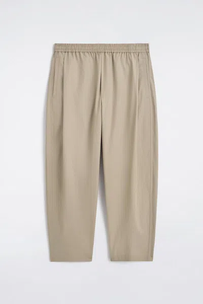 Cos Pantaloni Cropped Elasticizzati A Gamba Larga In Sand