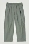 Cos Cropped Elasticated Wide-leg Pants In Green