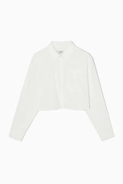Cos Cropped Poplin Shirt In White
