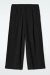 Cos Cropped Straight-leg Trousers In Blue
