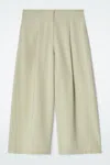 Cos Cropped Wide-leg Trousers In Green