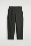 Cos Cropped Wool Barrel-leg Pants In Green