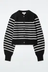 Cos Cropped Wool Cardigan In Black