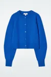 Cos Cropped Wool Cardigan In Blue