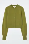 Cos Cropped Wool Cardigan In Green