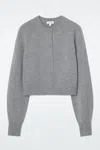 Cos Cropped Wool Cardigan In Grey