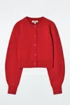 Cos Cropped Wool Cardigan In Orange