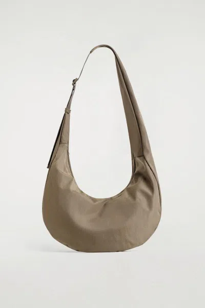 Cos Curved Crossbody Bag - Crinkled-shell In Sand