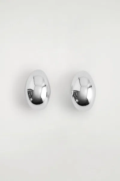 Cos Curved Domed Earrings In Argenté