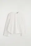 Cos Curved-hem Cotton Blouse In White