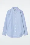 Cos Curved-hem Cotton Shirt In Turquoise
