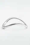 Cos Curved Hinged Bangle In Silver