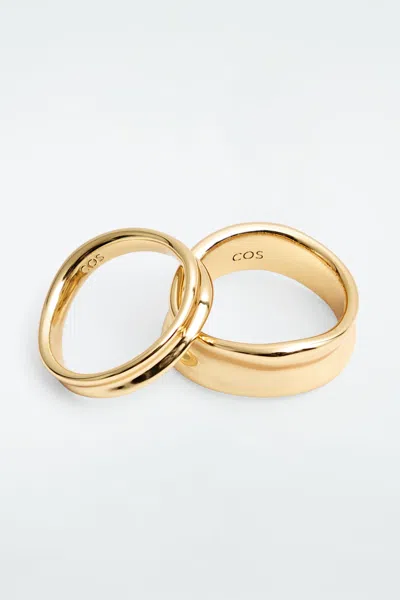 Cos Curved Stacking Rings In Brown
