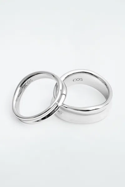 Cos Curved Stacking Rings In Metallic | ModeSens