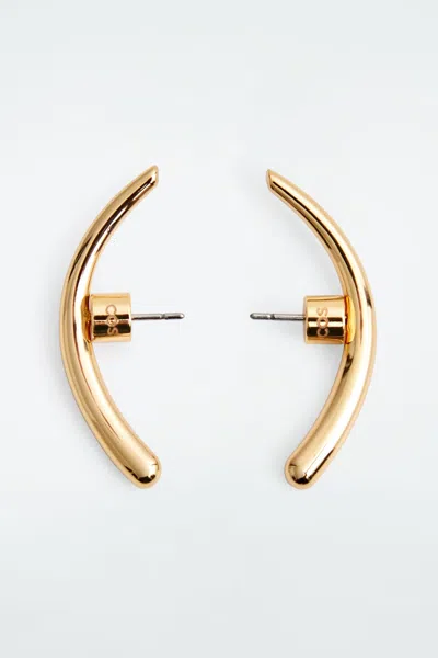 Cos Curved Stud Earrings In Gold